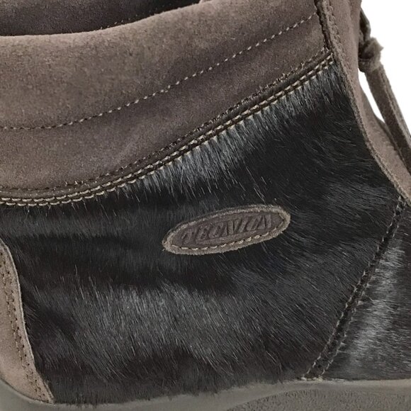 Tecnica Brown Pony Hair Fur Front Zip Closure Shearling Lined Ankle Boots NWOT - Picture 7 of 14